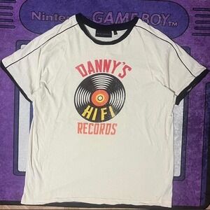 XL tan beige Danny's records with nice black accent, vinyl music record skater